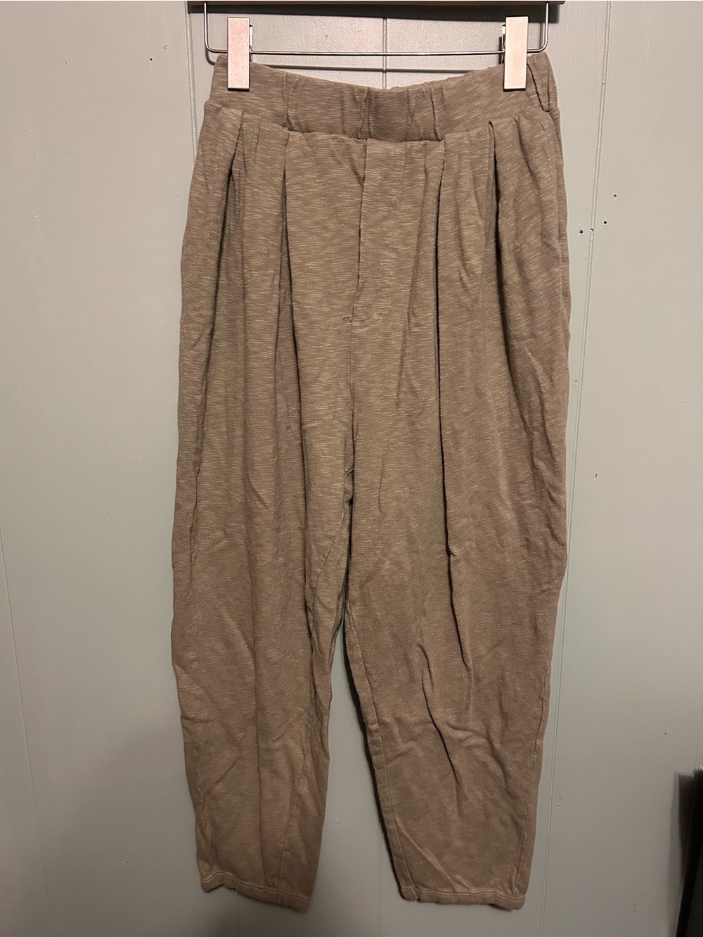 Free People Pleated Track Joggers in Olive